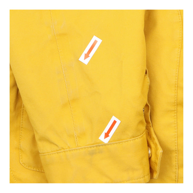 Coat Mustard Yellow Hooded Zip Front Rain Parka