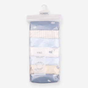 Bodysuits Short Sleeve Blue Aeroplanes 7-Pack