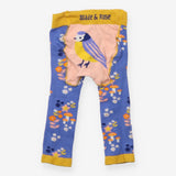 Leggings knit blue floral robin