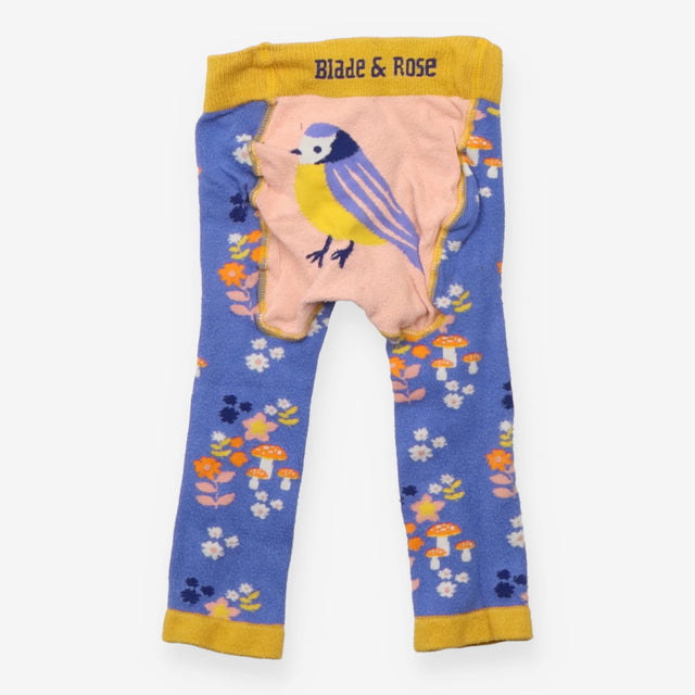 Leggings knit blue floral robin