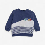 Blue cool sweatshirt stripey bottom
