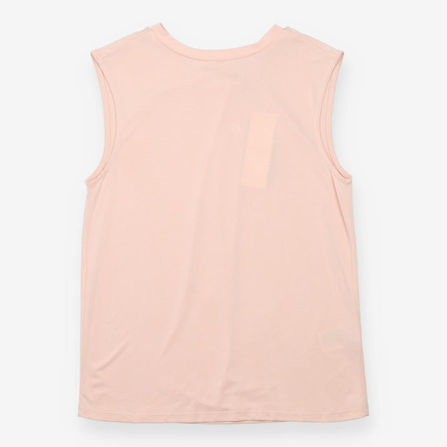 Top Light Pink Sleeveless Draped Twist Back