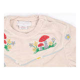 Outfit Sweater and Jogger Velour Cream Flowers and
