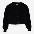 Black knitted sparkle cardigan heart buttons