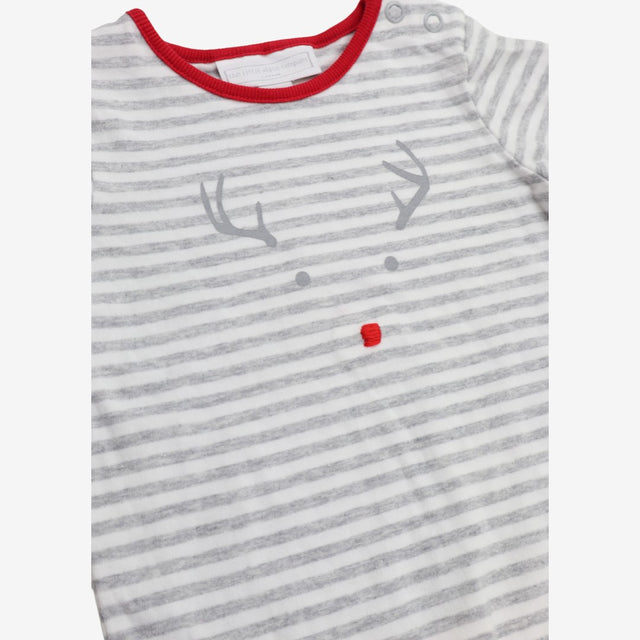 Sleepsuit Grey Stripe with Reindeer