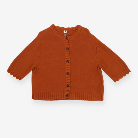 Cardi Rust with scalloped trip