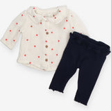 Outfit heart top navy leggings