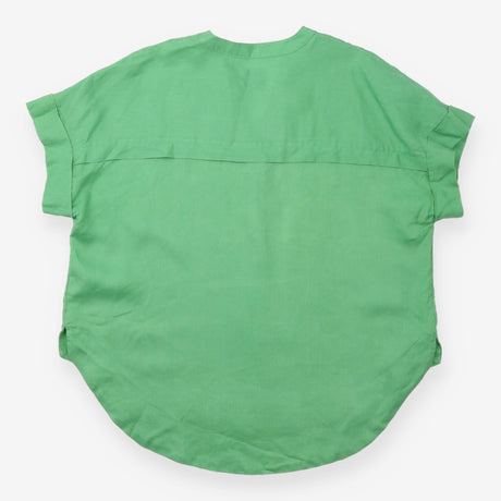 Blouse Bright Green Pure Linen V Neck