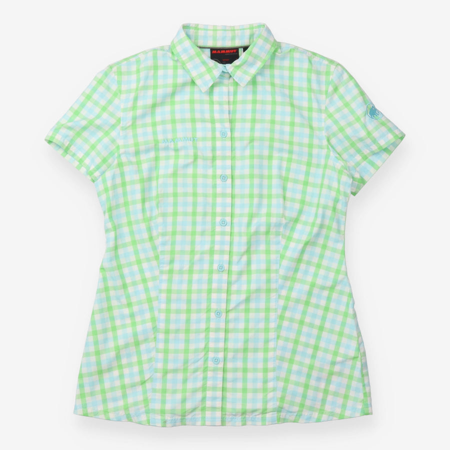 Shirt Green Blue Gingham Short Sleeve Outdoor