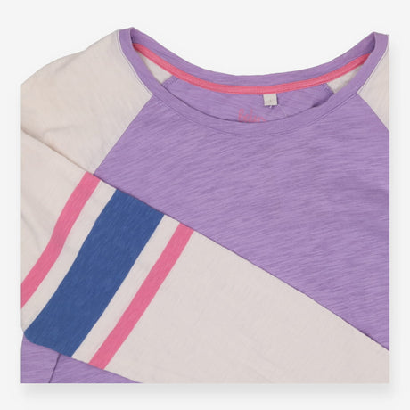 Boden Lilac Stripe sleeve T-shirt