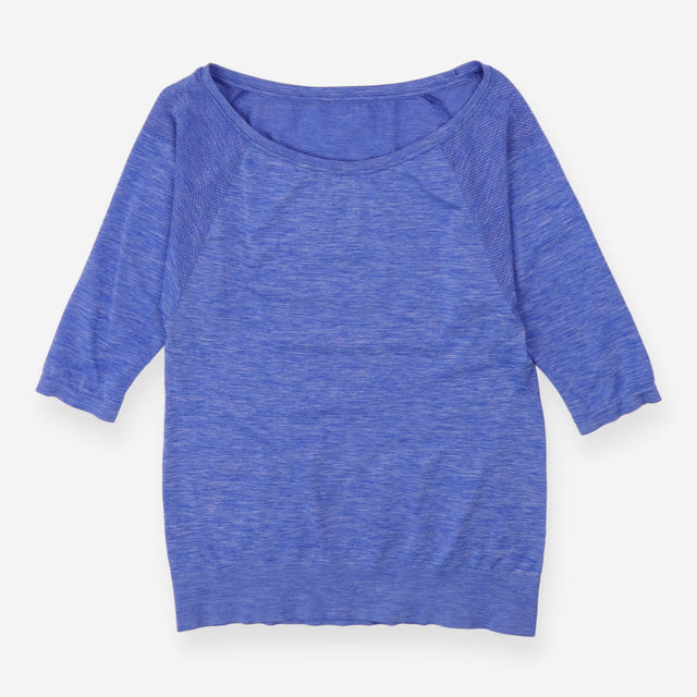 Mesh Work out Top Long Sleeve -Blue Marl