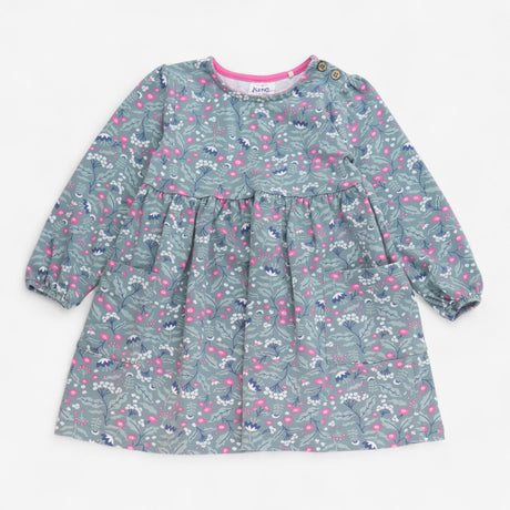 Dress Long Sleeve Green Floral