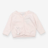 Pink knit cardigan with bunny tail