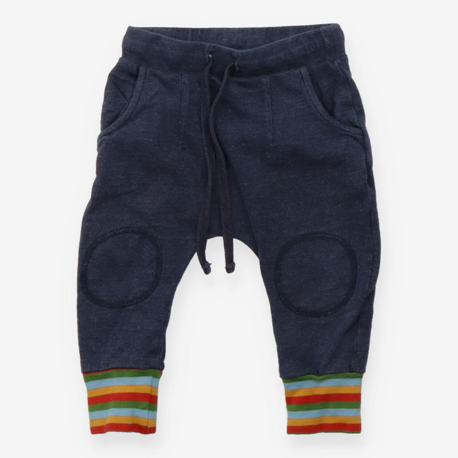 Blue Joggers with Striped Cuff