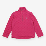 Pink 1/4 zip sweater polka dots