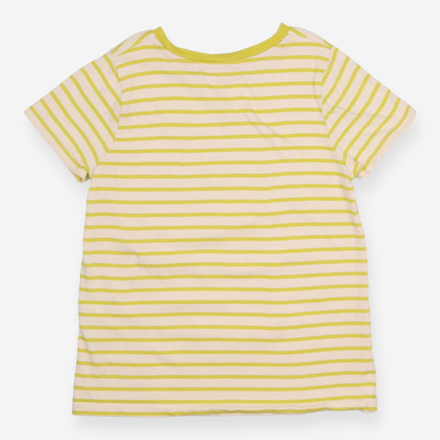 Tee Light Green and Cream Stripe with Rainbow