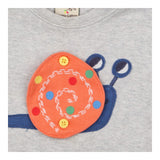 T-Shirt Grey Happy Snail Applique