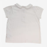 T-shirt Collared White with Daisy Detail