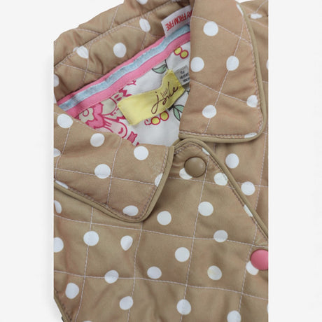 Gilet collared brown with white dots