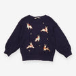 Jumper Knit Navy Sequin Reindeers