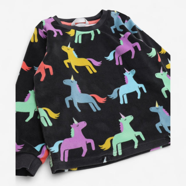 Pyjamas Fleece Grey with Rainbow Unicorns