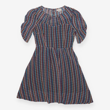 Oliver Bonas Poem Geometric Dress – Blue Grey Pink