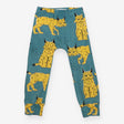 Leggings Green with Yellow Lynx