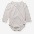 Bodysuit LS white with frill collar