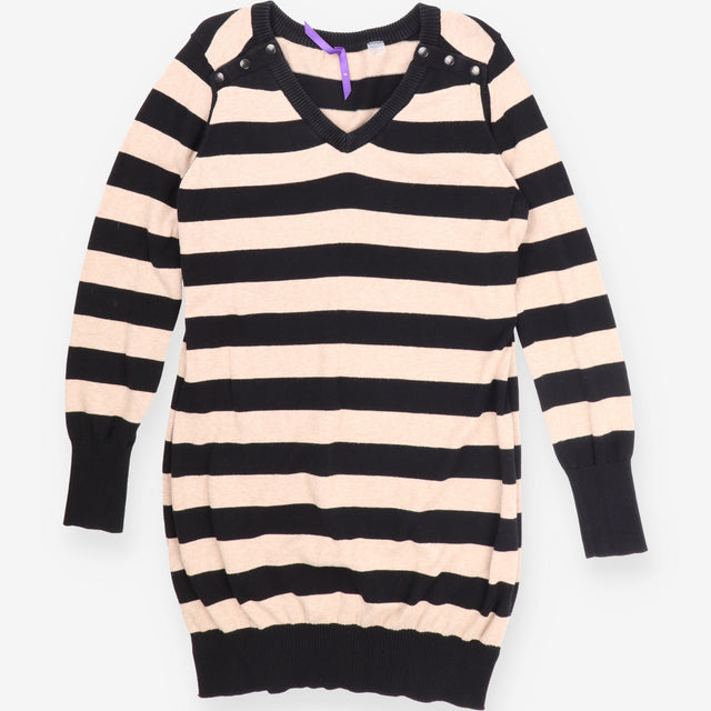 Black Beige V-Neck Popper Shoulder Nursing Knit Ju