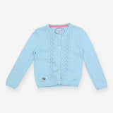 Light Knit Cardigan Blue with Shells Buttons