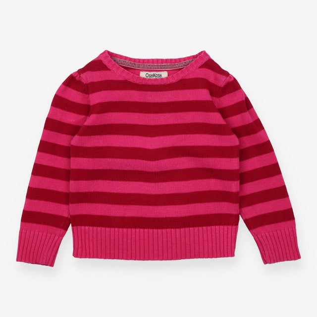 Knit sweater pink stripe