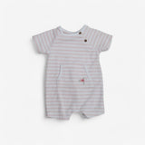Pink Striped Towelling Romper
