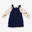 Outfit pinafore cord navy and bodysuit long sleeve