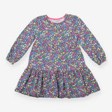Dress Long Sleeved Blue Flowers and Toadstools