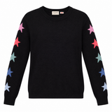 Jumper Star Sleeve Crew Neck Black Pastel