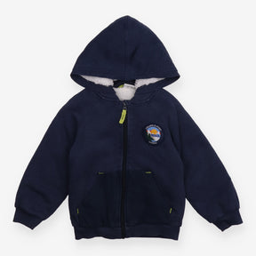 Jacket Navy with Detachable Hood Fleece Lining 