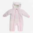 Pink bear pram suit furry lining