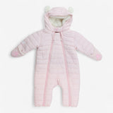 Pink bear pram suit furry lining