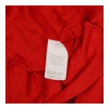 Red fit and flare midi dress with belt
