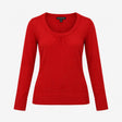 Jumper Long Sleeve Scoop Neck Cashmere Blend Red