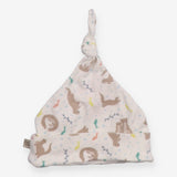 Baby Knot Hat White Otter and Fish