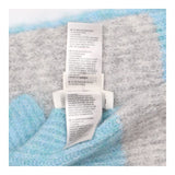 Knitted Scarf Blue Grey Colour Block Soft Oversize