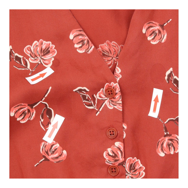 Midi Dress Rust Floral TENCEL V Neck