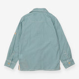 Shirt long sleeve blue and white check 