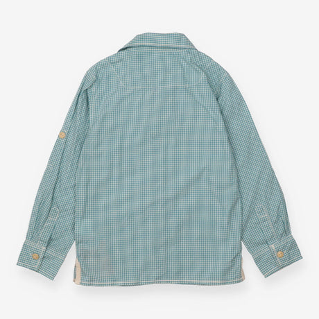 Shirt long sleeve blue and white check 
