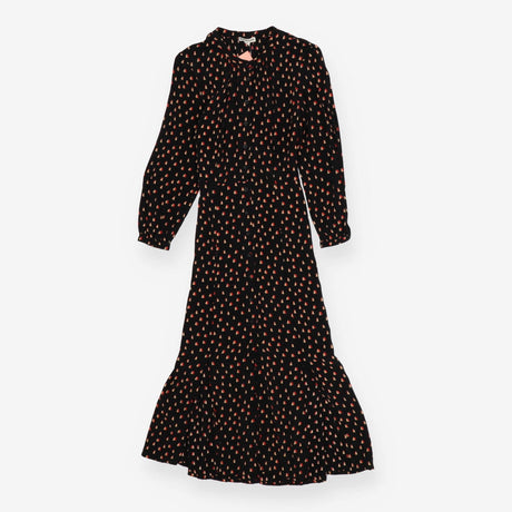Black triangle geo print sheer shirt dress