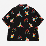 Shirt Black Parrot Print