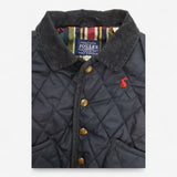 Quilted Navy Jacket with Cord Collar