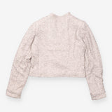 Sequin Asymmetric Biker Jacket Champagne Silver