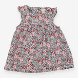 Cord Dress With Frill Sleeves, Floral and Robins